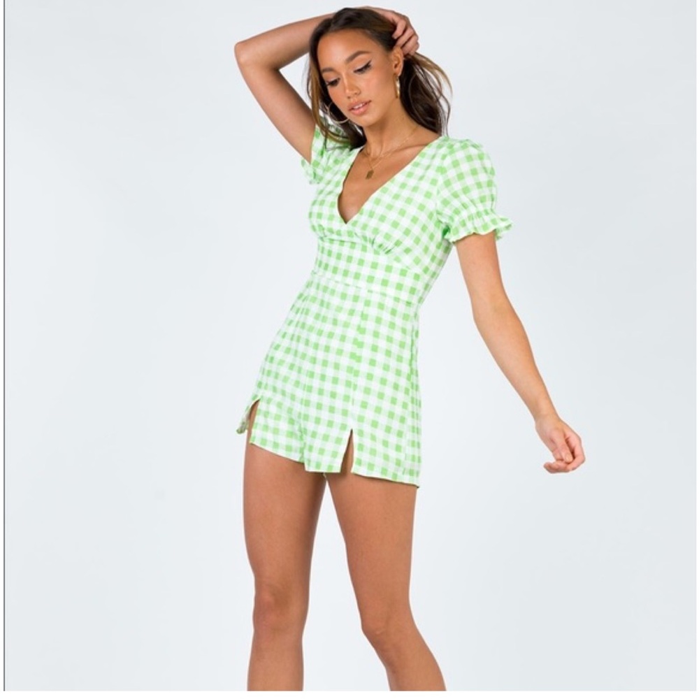 PRINCESS POLLY RHIANNON PLAYSUIT GREEN Sz.0US - Picture 1 of 3